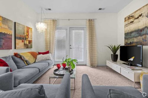 Living Area with TV and Sofa