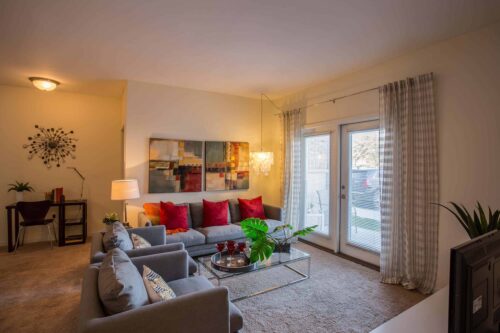 Living Room with Window and Sofa